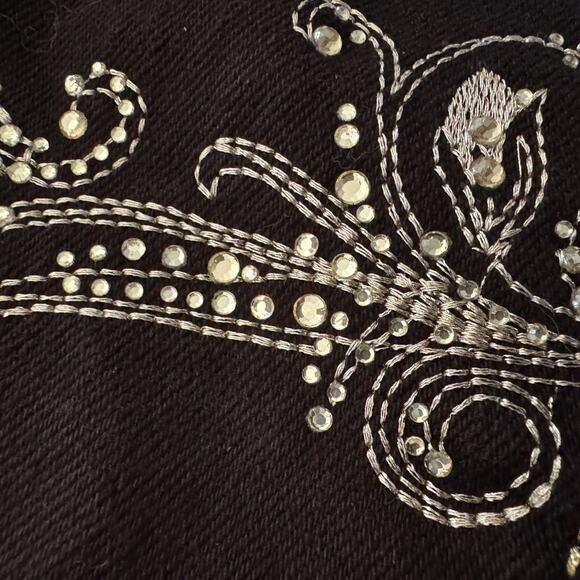 Lawman Jeans Women’s 9/10 L Long Black Gold Embellished Rodeo Western 1036 - Picture 14 of 15